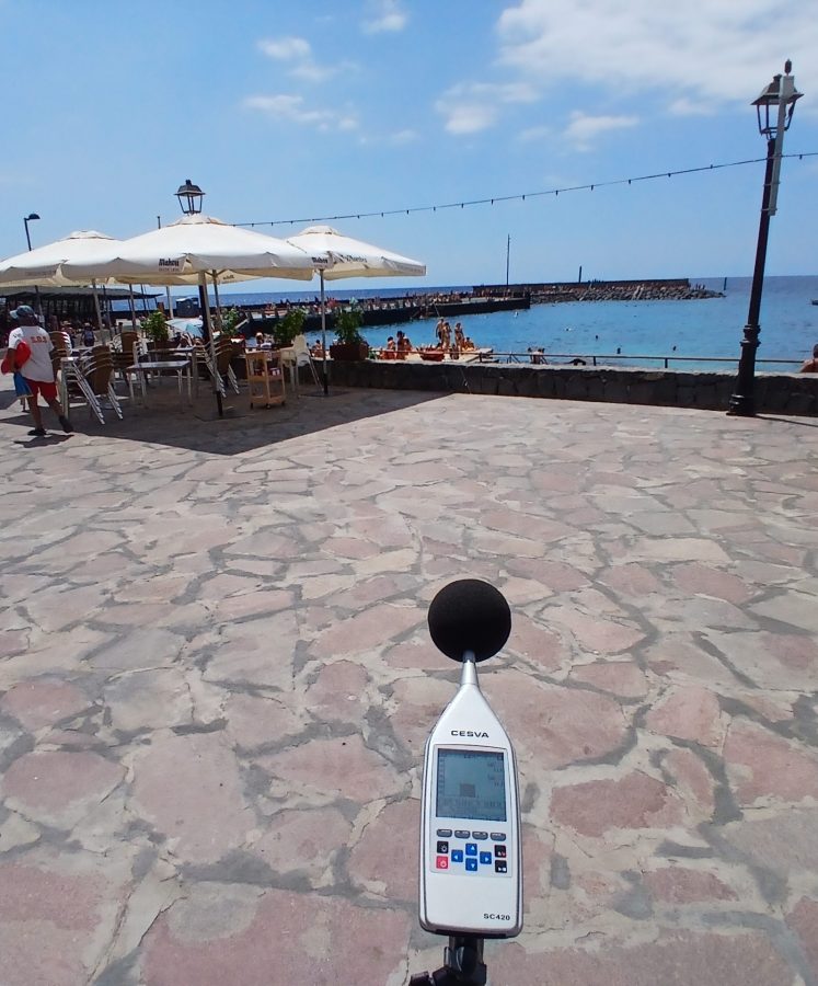 Medición acústica de terraza